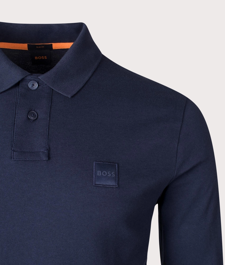 Hugo Boss Mens Slim Fit Passerby Long Sleeve Polo Shirt